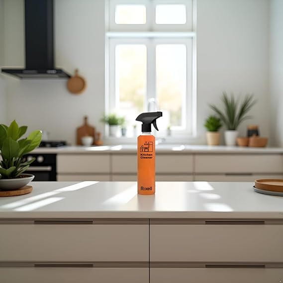 Kitchen Cleaner Spray, Orange Scented, Non-Toxic Natural Formula, 500ml, with Spray Nozzle for Stoves, Chimneys, Countertops, Appliances