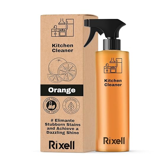 Kitchen Cleaner Spray, Orange Scented, Non-Toxic Natural Formula, 500ml, with Spray Nozzle for Stoves, Chimneys, Countertops, Appliances